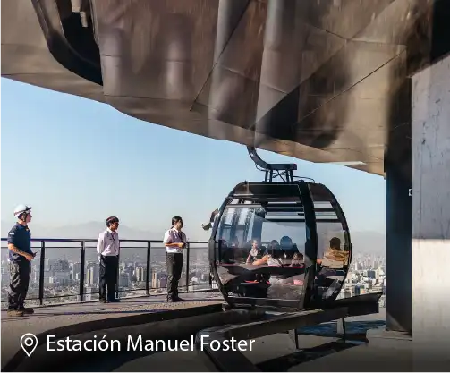 Estación Foster de la Línea Pío Nono de Teleférico Santiago